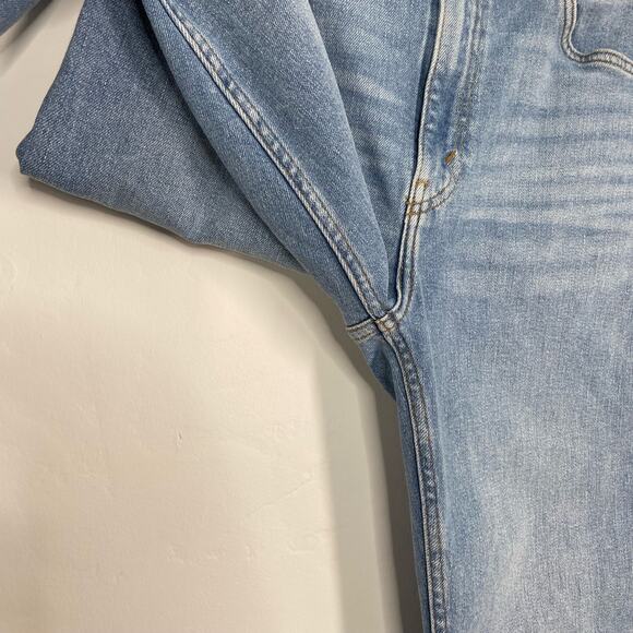 RE/DONE 70s Originals Straight Jeans Sanded Blue Denim Raw Hem Boho Size 30 - Picture 4 of 11